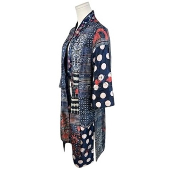 Soft Surroundings Jackets & Blazers - Soft Surroundings Montebleu Indigo Topper Kimono Bohemian Patchwork Size M